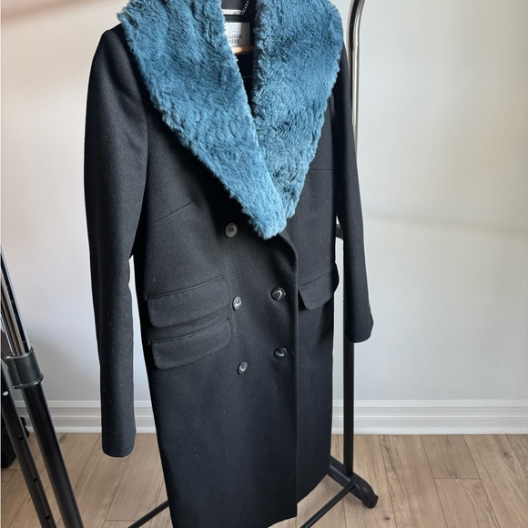 Maison Père Coat with Blue Faux Fur - Picture 7 of 9